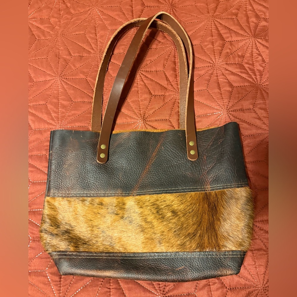 Hawks and Doves Short leather Tote